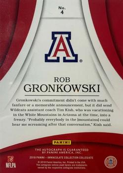 2019 Panini Immaculate Collection Collegiate - 2018 Immaculate Collegiate #4 Rob Gronkowski Back