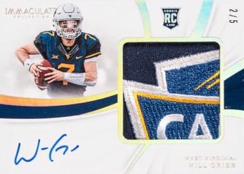 2019 Panini Immaculate Collection Collegiate - Premium Patches Rookie Autographs Bowl Logo 1 #104 Will Grier Front