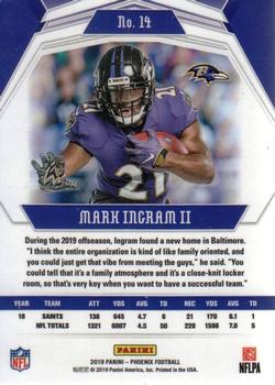 2019 Panini Phoenix #14 Mark Ingram II Back