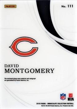 2019 Panini Immaculate Collection #111 David Montgomery Back