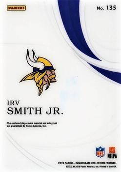 2019 Panini Immaculate Collection #135 Irv Smith Jr. Back