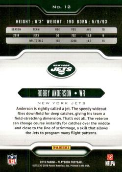 2019 Panini Playbook #12 Robby Anderson Back