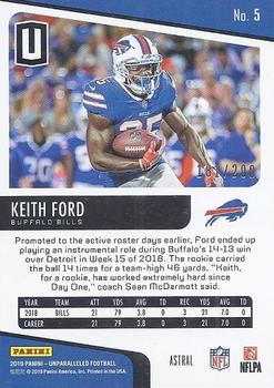 2019 Panini Unparalleled - Astral #5 Keith Ford Back