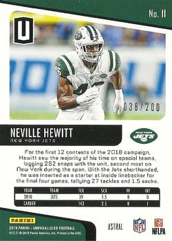 2019 Panini Unparalleled - Astral #11 Neville Hewitt Back