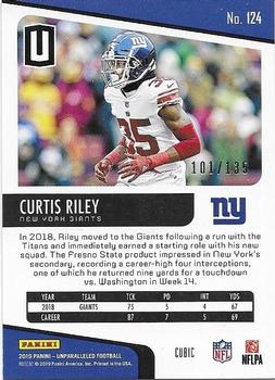 2019 Panini Unparalleled - Cubic #124 Curtis Riley Back