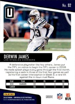 2019 Panini Unparalleled - Groove #92 Derwin James Back