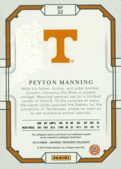 2019 Panini National Treasures Collegiate - Century Silver #22 Peyton Manning Back