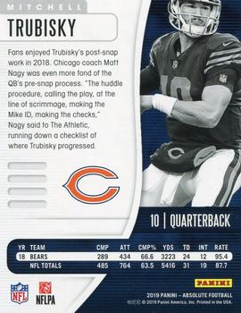 2019 Panini Absolute - Blue #64 Mitchell Trubisky Back