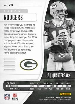 2019 Panini Absolute - Blue #70 Aaron Rodgers Back