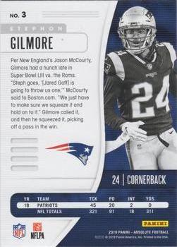 2019 Panini Absolute - Gold Stars #3 Stephon Gilmore Back