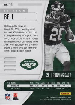 2019 Panini Absolute - Gold Stars #11 Le'Veon Bell Back