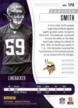 2019 Panini Absolute - Gold Stars #172 Cameron Smith Back