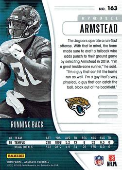 2019 Panini Absolute - Green #163 Ryquell Armstead Back