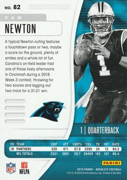 2019 Panini Absolute - Red Squares #82 Cam Newton Back