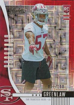 2019 Panini Absolute - Red Squares #186 Dre Greenlaw Front