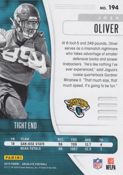 2019 Panini Absolute - Red Squares #194 Josh Oliver Back