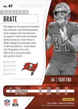 2019 Panini Absolute - Spectrum Red #87 Cameron Brate Back