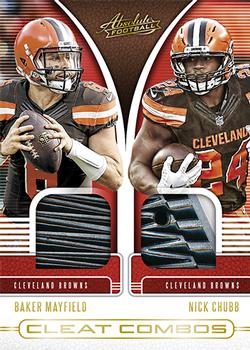 2019 Panini Absolute - Cleat Combos #5 Baker Mayfield / Nick Chubb Front