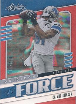 2019 Panini Absolute - Gridiron Force Spectrum Red #20 Calvin Johnson Front