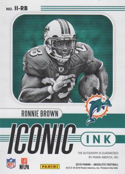 2019 Panini Absolute - Iconic Ink #10 Ronnie Brown Back