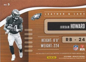 2019 Panini Absolute - Leather and Lace #5 Jordan Howard Back