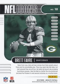 2019 Panini Absolute - NFL Icons #10 Brett Favre Back