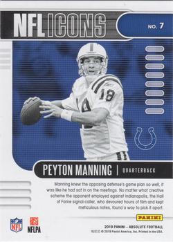 2019 Panini Absolute - NFL Icons Spectrum Blue #7 Peyton Manning Back