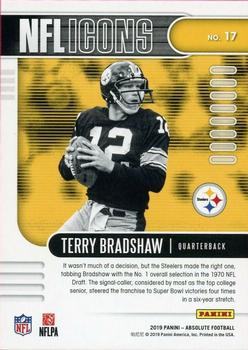 2019 Panini Absolute - NFL Icons Spectrum Blue #17 Terry Bradshaw Back