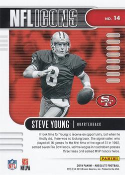 2019 Panini Absolute - NFL Icons Spectrum Green #14 Steve Young Back