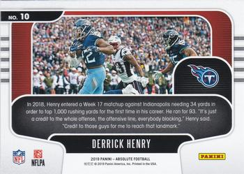 2019 Panini Absolute - Red Zone #10 Derrick Henry Back