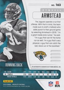 2019 Panini Absolute - Signature Rookies Spectrum Blue #163 Ryquell Armstead Back