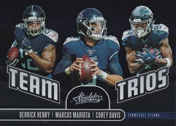 2019 Panini Absolute - Team Trios #TT-TT Corey Davis / Derrick Henry / Marcus Mariota Front