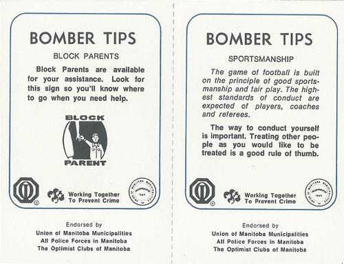 1982 Winnipeg Blue Bombers Police - Panels #NNO Ray Jauch / Dieter Brock Back