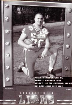 1997 Braunschweig Lions #33 Joachim Diederichs Back