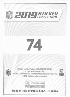 2019 Panini Stickers #74 Dont'a Hightower Back