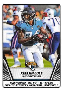 2019 Panini Stickers #197 Keelan Cole Front