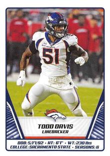 2019 Panini NFL Sticker Collection #235 Todd Davis Front