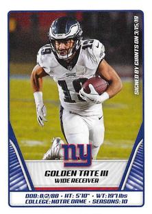 2019 Panini Stickers #311 Golden Tate III Front