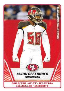 2019 Panini Stickers #524 Kwon Alexander Front