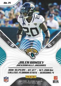 2019 Panini Stickers - Cards #14 Jalen Ramsey Back