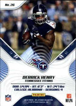 2019 Panini Stickers - Cards #26 Derrick Henry Back