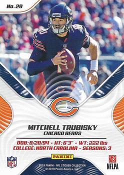 2019 Panini Stickers - Cards #29 Mitchell Trubisky Back