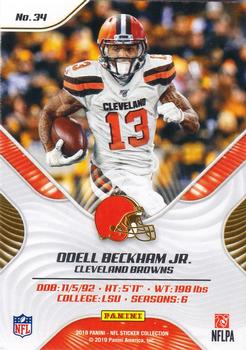 2019 Panini Stickers - Cards #34 Odell Beckham Jr Back
