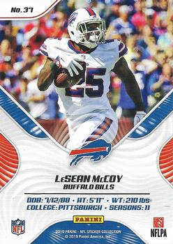 2019 Panini Stickers - Cards #37 LeSean McCoy Back