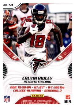 2019 Panini Stickers - Cards #53 Calvin Ridley Back