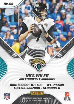2019 Panini Stickers - Cards #68 Nick Foles Back