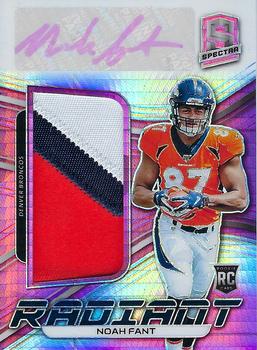 2019 Panini Spectra - Radiant Rookie Patch Signatures Neon Pink #RRPS-10 Noah Fant Front