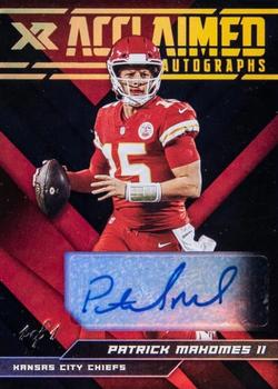 2019 Panini XR - Acclaimed Autographs Black #AA-PM Patrick Mahomes II Front
