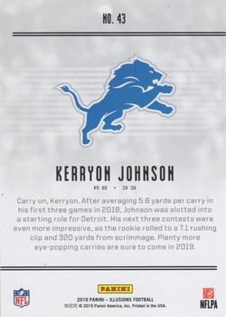 2019 Panini Illusions - Trophy Collection Gold #43 Kerryon Johnson Back
