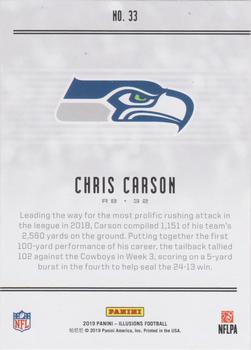 2019 Panini Illusions - Trophy Collection Pink #33 Chris Carson Back